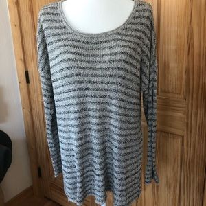 Oversized Knit Striped High/Low Sweater